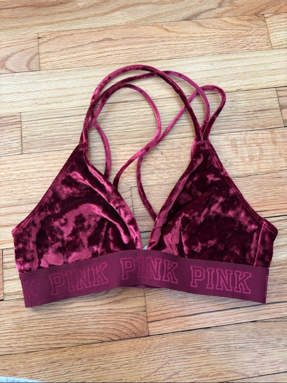 PINK Victoria's Secret Velvet Bralette in Wine
